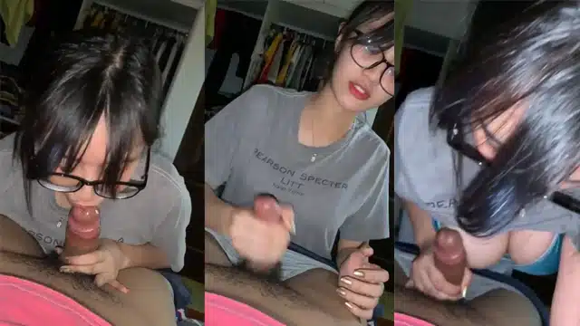 คลิปหลุด ทางบ้าน สาวนางแบบอมควยผัว ควยใหญ่ ชักจนแตกคาปาก โคตรเสียว หุ่นบางนมใหญ่ หน้าเย็ดมาก อมควยสุดคอฟินๆ